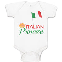 Baby Clothes Italian Princess with National Flag and Prince Crown Baby Bodysuits