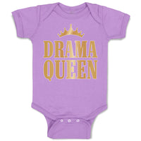 Baby Clothes Drama Queen with Golden Crown Baby Bodysuits Boy & Girl Cotton