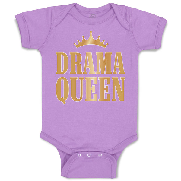 Baby Clothes Drama Queen with Golden Crown Baby Bodysuits Boy & Girl Cotton