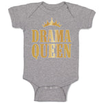 Baby Clothes Drama Queen with Golden Crown Baby Bodysuits Boy & Girl Cotton