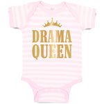 Baby Clothes Drama Queen with Golden Crown Baby Bodysuits Boy & Girl Cotton