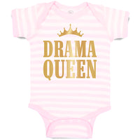 Baby Clothes Drama Queen with Golden Crown Baby Bodysuits Boy & Girl Cotton