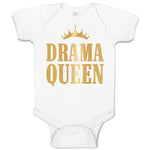 Baby Clothes Drama Queen with Golden Crown Baby Bodysuits Boy & Girl Cotton