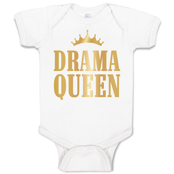 Baby Clothes Drama Queen with Golden Crown Baby Bodysuits Boy & Girl Cotton