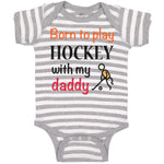 Baby Clothes Born to Play Hockey with My Daddy Dad Father's Day Baby Bodysuits