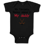 Baby Clothes My Favorite Hockey Player Is My Daddy Dad Father's Day Cotton