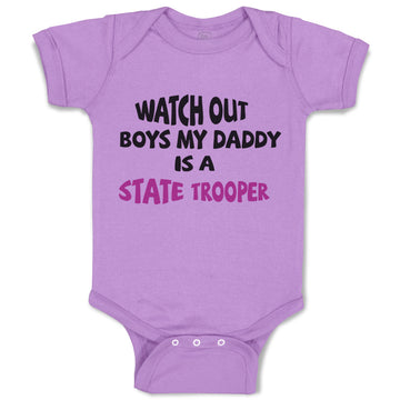 Baby Clothes Watch Boys My Daddy Is A State Trooper Dad Father's Day Cotton