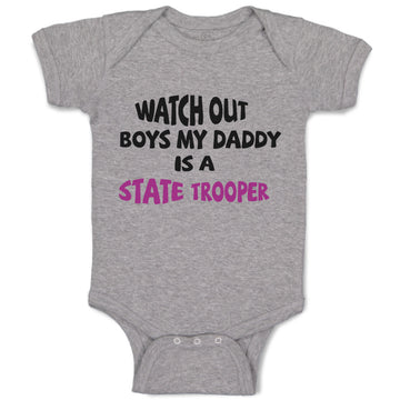 Baby Clothes Watch Boys My Daddy Is A State Trooper Dad Father's Day Cotton