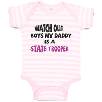 Baby Clothes Watch Boys My Daddy Is A State Trooper Dad Father's Day Cotton