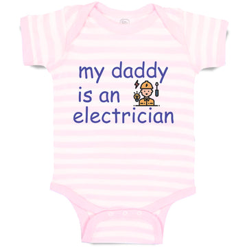 Baby Clothes My Daddy Is An Electrician Dad Father's Day Baby Bodysuits Cotton