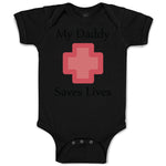 Baby Clothes My Daddy Saves Lives Emt Paramedic Dad Father's Day Baby Bodysuits
