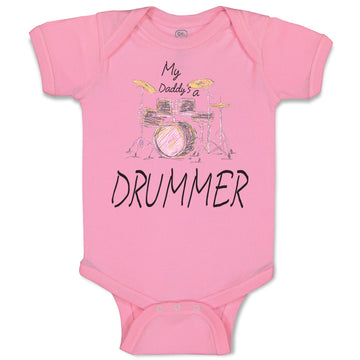 Baby Clothes My Daddy's A Drummer Dad Father's Day Baby Bodysuits Cotton
