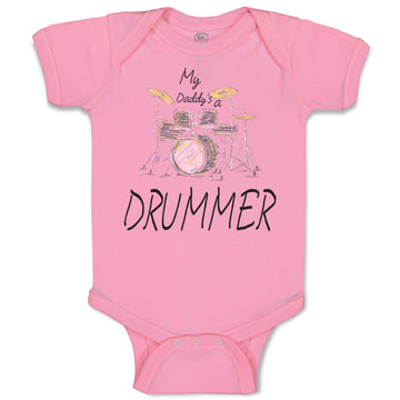 Baby Clothes My Daddy's A Drummer Dad Father's Day Baby Bodysuits Cotton