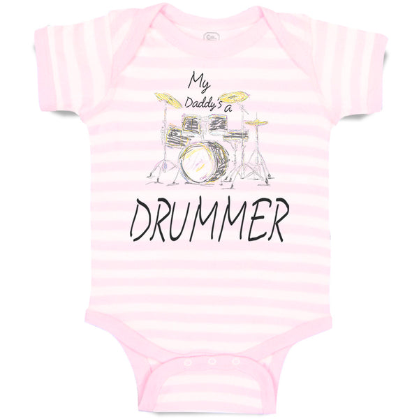 Baby Clothes My Daddy's A Drummer Dad Father's Day Baby Bodysuits Cotton