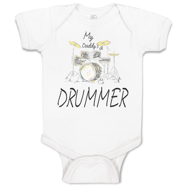 Baby Clothes My Daddy's A Drummer Dad Father's Day Baby Bodysuits Cotton