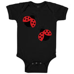 Baby Clothes 2 Black and Red Ladybugs Baby Bodysuits Boy & Girl Cotton