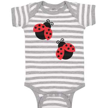 Baby Clothes 2 Black and Red Ladybugs Baby Bodysuits Boy & Girl Cotton