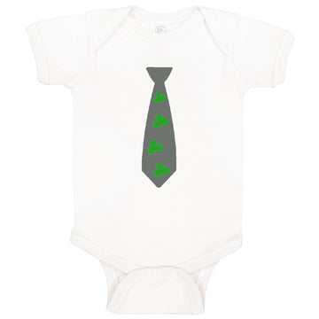 Baby Clothes Tie with 4 Green Shamrocks St Patrick's Baby Bodysuits Cotton