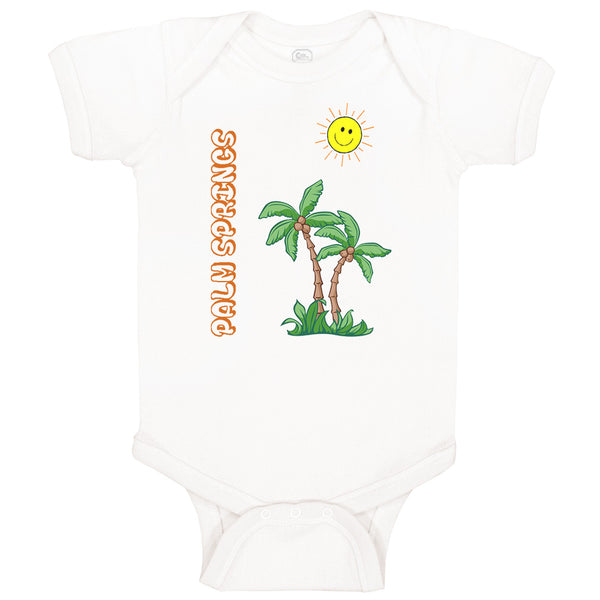 Baby Clothes Palm Trees Sun Palm Springs Ocean Sea Life Baby Bodysuits Cotton