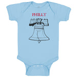 Baby Clothes Liberty Bell with Red Text Philly Philadelphia Baby Bodysuits