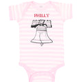 Baby Clothes Liberty Bell with Red Text Philly Philadelphia Baby Bodysuits