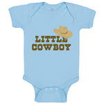 Baby Clothes Brown Little Cowboy Hat Funny Humor Baby Bodysuits Cotton