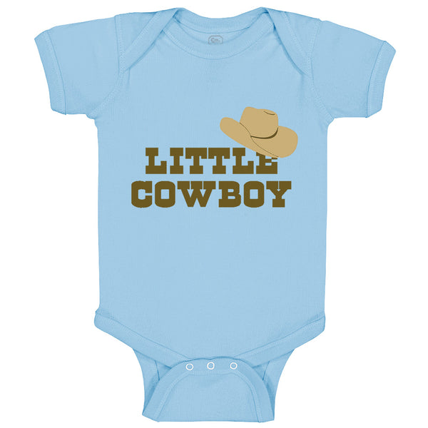 Baby Clothes Brown Little Cowboy Hat Funny Humor Baby Bodysuits Cotton