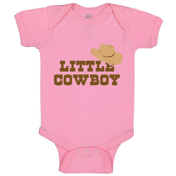 Baby Clothes Brown Little Cowboy Hat Funny Humor Baby Bodysuits Cotton