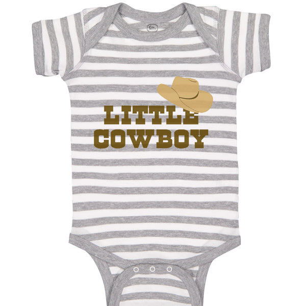 Baby Clothes Brown Little Cowboy Hat Funny Humor Baby Bodysuits Cotton