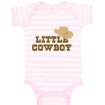 Baby Clothes Brown Little Cowboy Hat Funny Humor Baby Bodysuits Cotton