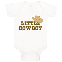 Baby Clothes Brown Little Cowboy Hat Funny Humor Baby Bodysuits Cotton