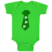 Baby Clothes Tie with 4 White Shamrock St Patrick's Funny Humor Baby Bodysuits