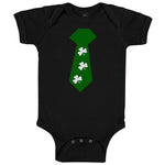 Baby Clothes Tie with 4 White Shamrock St Patrick's Funny Humor Baby Bodysuits