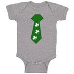 Baby Clothes Tie with 4 White Shamrock St Patrick's Funny Humor Baby Bodysuits