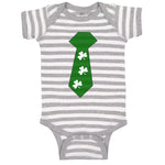 Baby Clothes Tie with 4 White Shamrock St Patrick's Funny Humor Baby Bodysuits