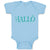 Baby Clothes Hallo A German Greeting Baby Bodysuits Boy & Girl Cotton