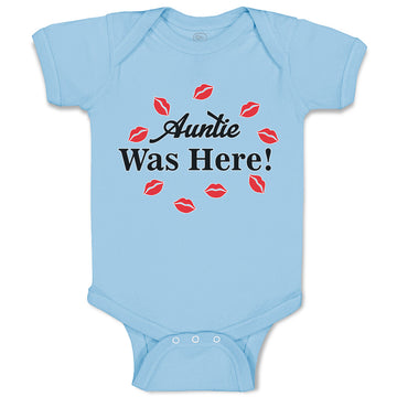 Baby Clothes Auntie Was Here! with Lipstick Marks Baby Bodysuits Cotton