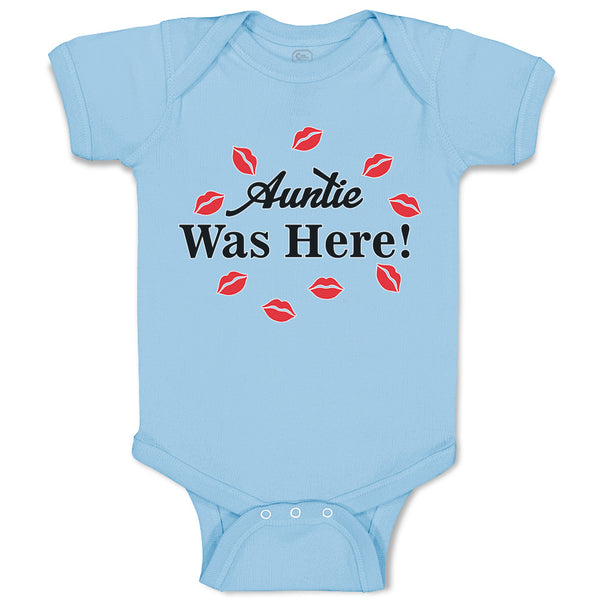 Baby Clothes Auntie Was Here! with Lipstick Marks Baby Bodysuits Cotton