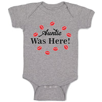 Baby Clothes Auntie Was Here! with Lipstick Marks Baby Bodysuits Cotton