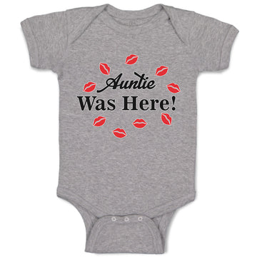 Baby Clothes Auntie Was Here! with Lipstick Marks Baby Bodysuits Cotton