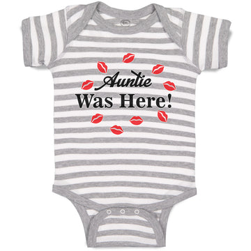 Baby Clothes Auntie Was Here! with Lipstick Marks Baby Bodysuits Cotton