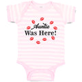 Baby Clothes Auntie Was Here! with Lipstick Marks Baby Bodysuits Cotton