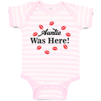 Baby Clothes Auntie Was Here! with Lipstick Marks Baby Bodysuits Cotton