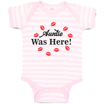 Baby Clothes Auntie Was Here! with Lipstick Marks Baby Bodysuits Cotton