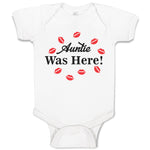 Baby Clothes Auntie Was Here! with Lipstick Marks Baby Bodysuits Cotton