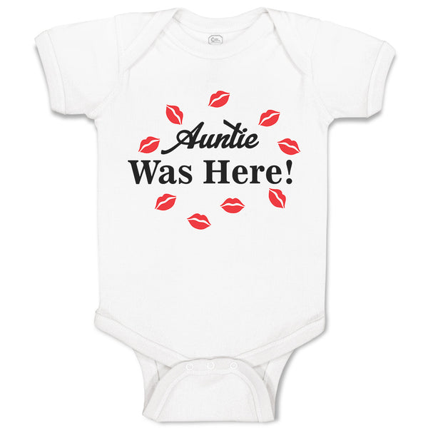Baby Clothes Auntie Was Here! with Lipstick Marks Baby Bodysuits Cotton