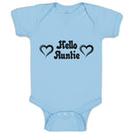 Baby Clothes Hello Auntie with Outline Heart Baby Bodysuits Boy & Girl Cotton