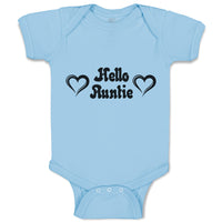 Baby Clothes Hello Auntie with Outline Heart Baby Bodysuits Boy & Girl Cotton