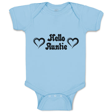 Baby Clothes Hello Auntie with Outline Heart Baby Bodysuits Boy & Girl Cotton