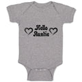 Baby Clothes Hello Auntie with Outline Heart Baby Bodysuits Boy & Girl Cotton